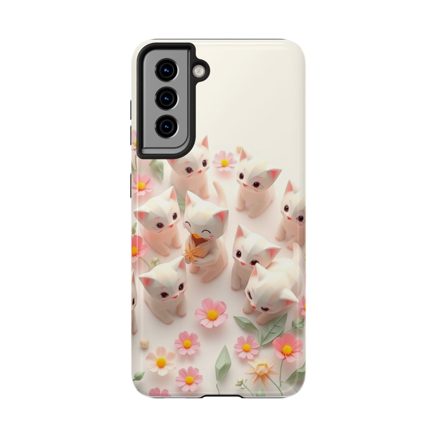 Kittens-n-Flowers Impact-Resistant Phone Case