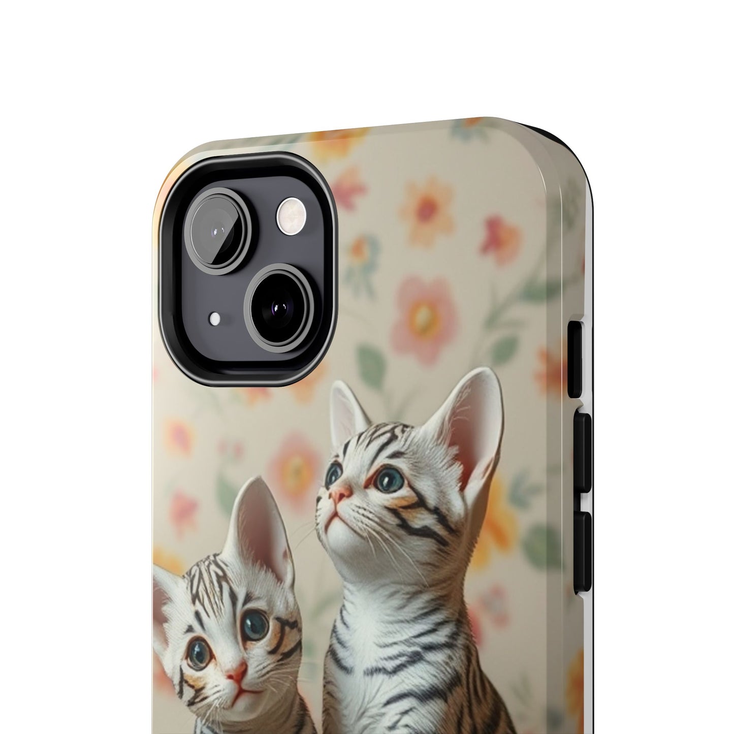 Kittens-n-Flowers Impact-Resistant Phone Case