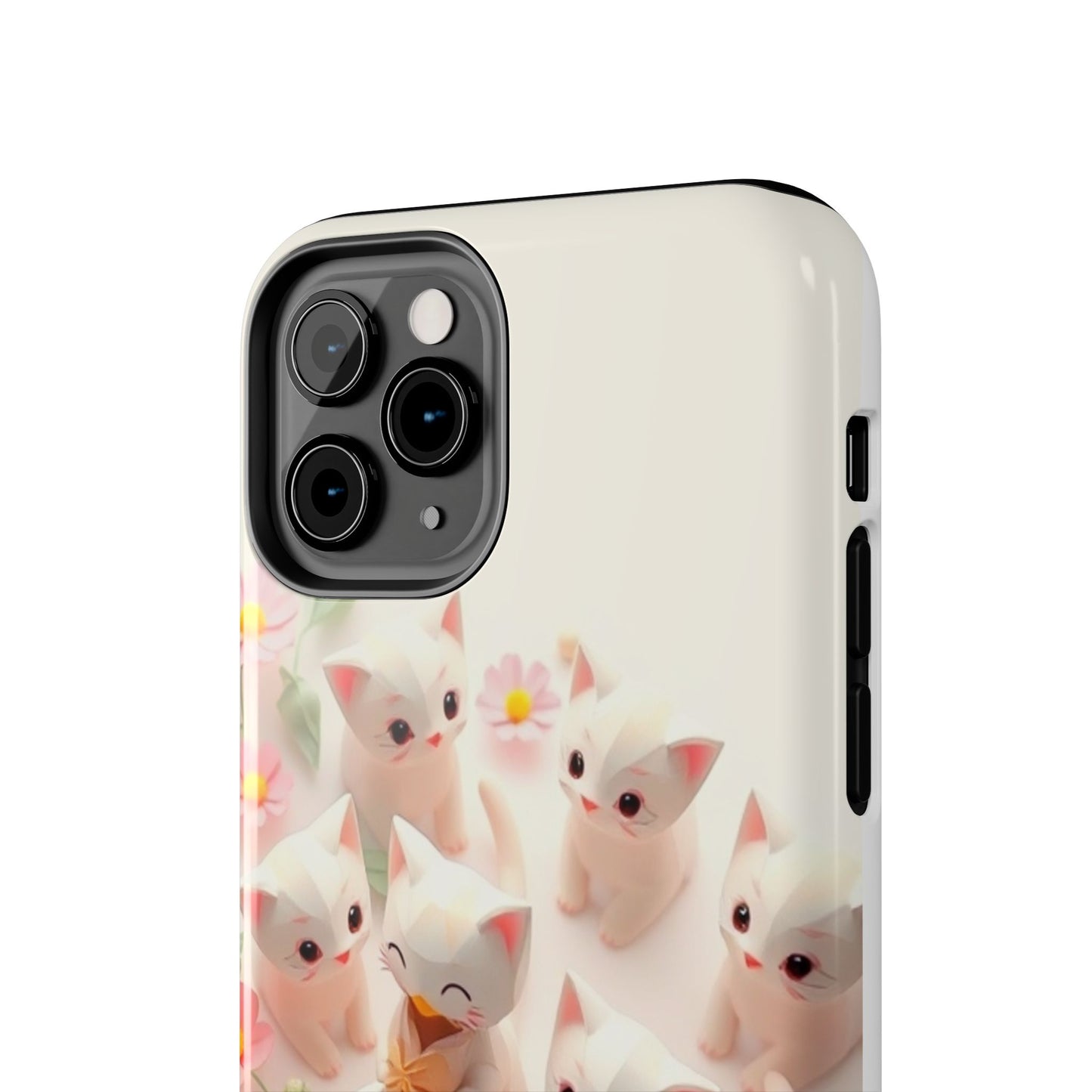 Kittens-n-Flowers Impact-Resistant Phone Case