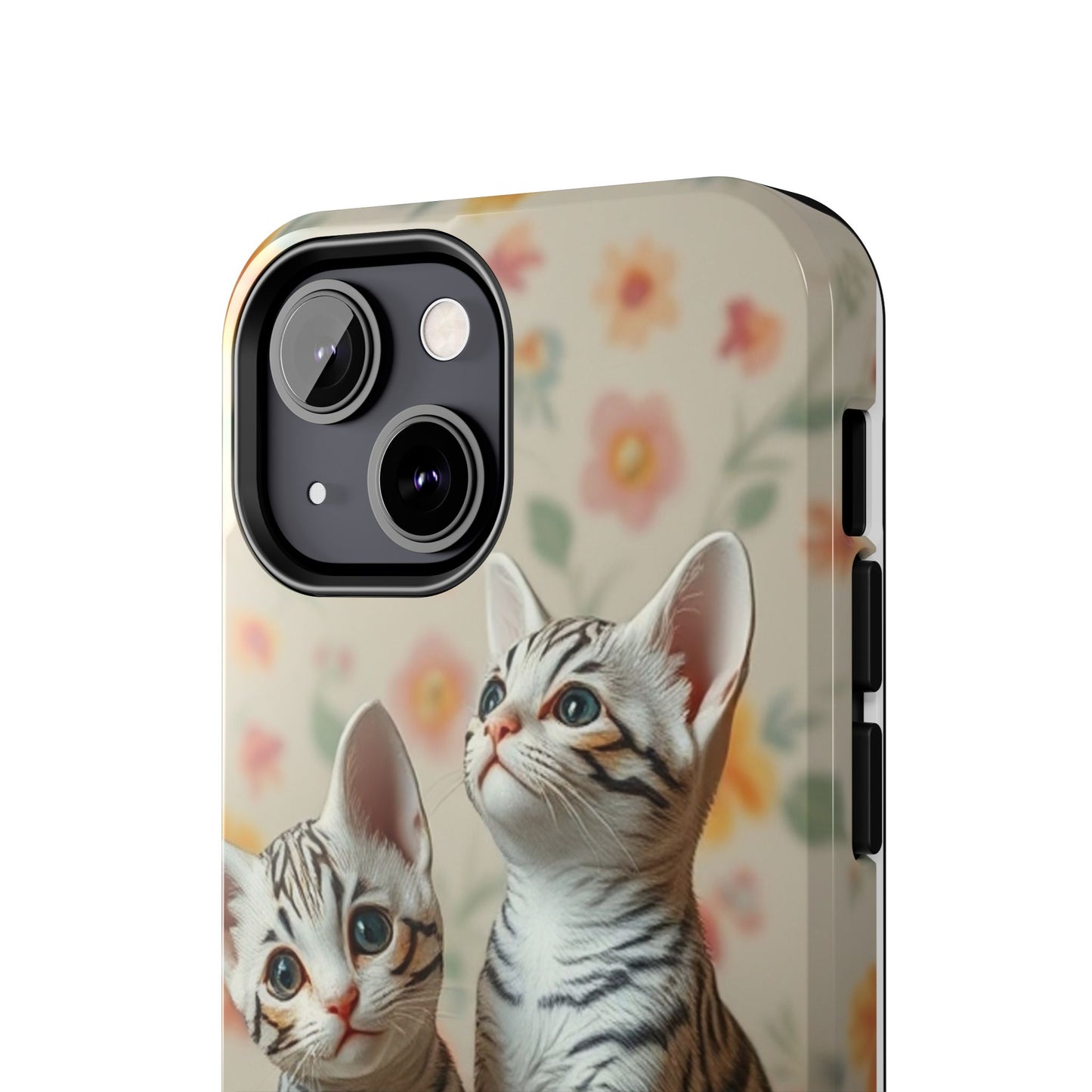 Kittens-n-Flowers Impact-Resistant Phone Case