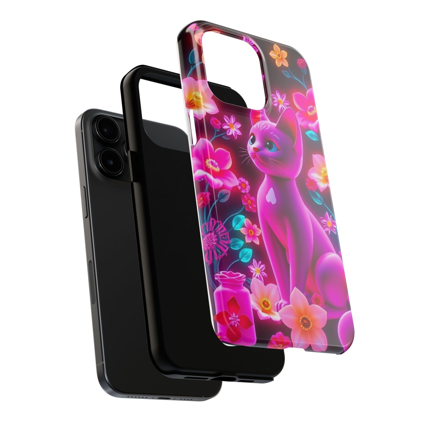 Kittens-n-Flowers Impact-Resistant Phone Case