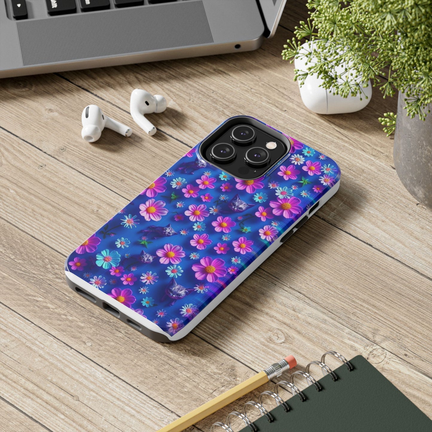 Kittens-n-Flowers Impact-Resistant Phone Case