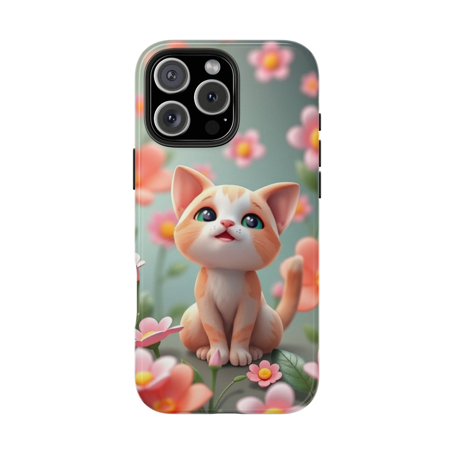 Kittens-n-Flowers Impact-Resistant Phone Case