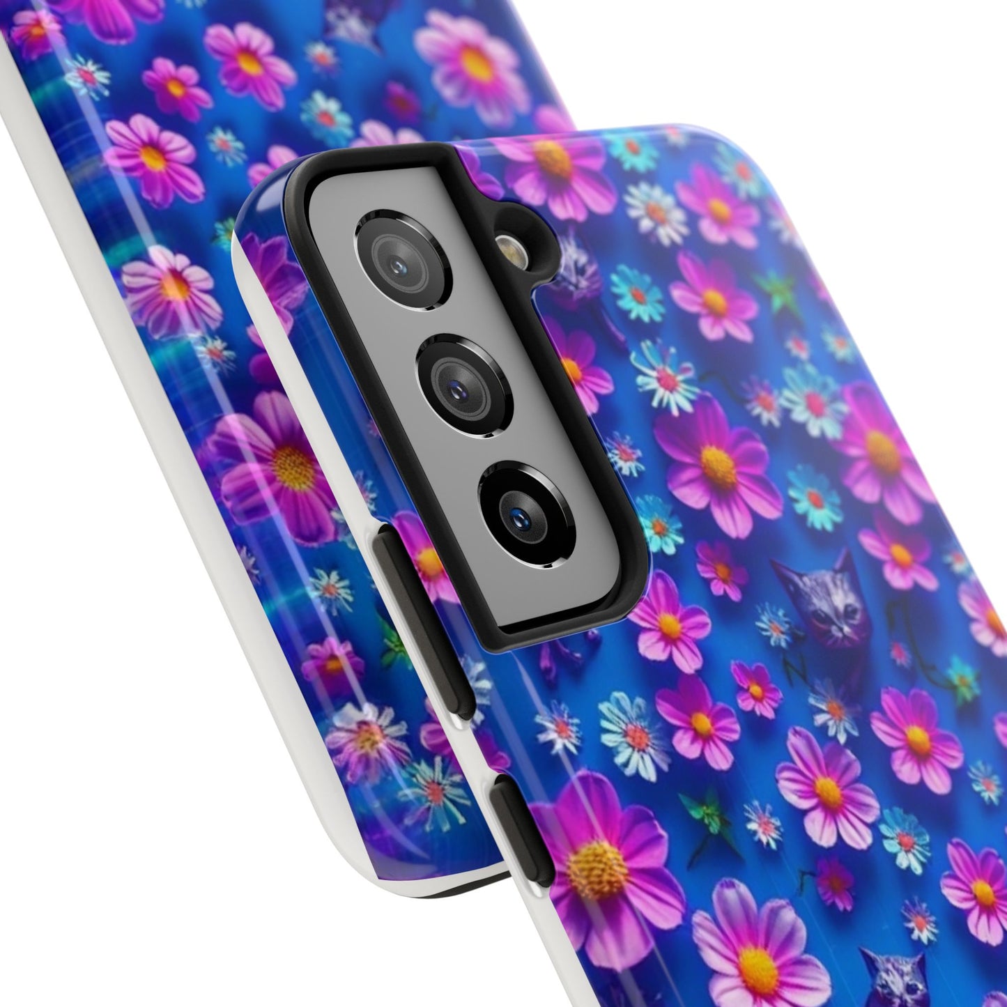 Kittens-n-Flowers Impact-Resistant Phone Case