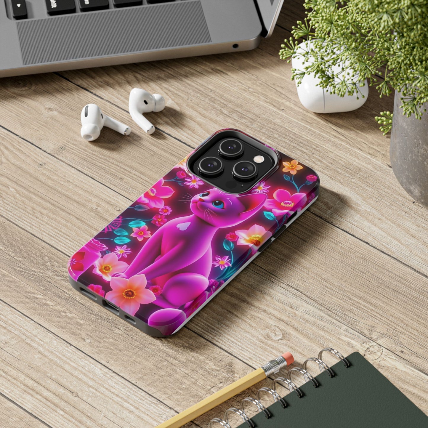 Kittens-n-Flowers Impact-Resistant Phone Case