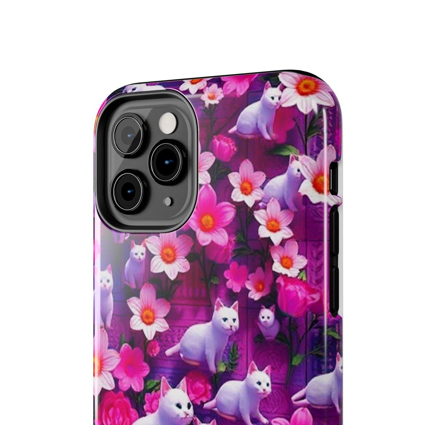 Kittens-n-Flowers Impact-Resistant Phone Case