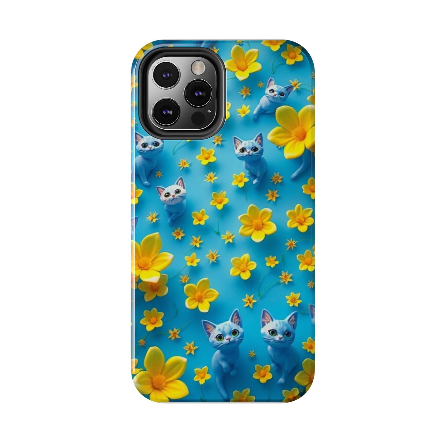 Kittens-n-Flowers Impact-Resistant Phone Case