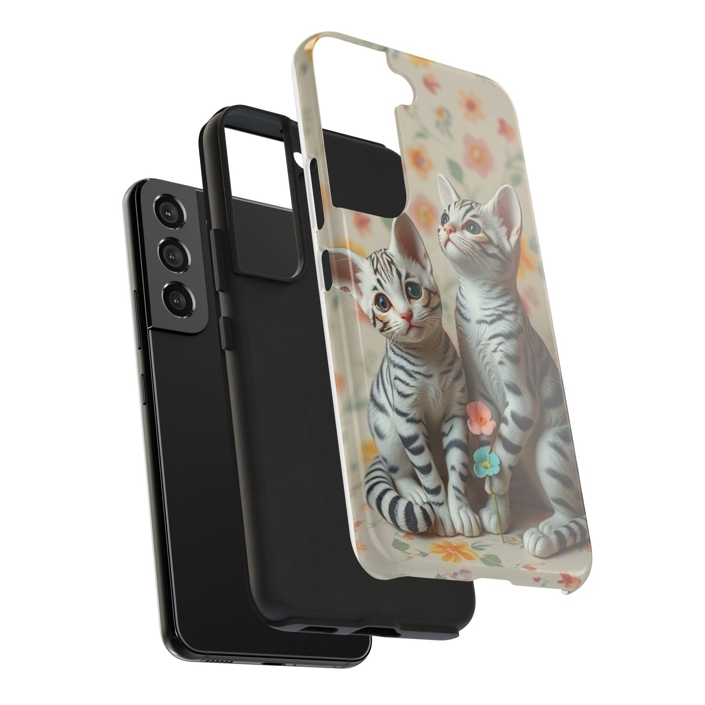 Kittens-n-Flowers Impact-Resistant Phone Case