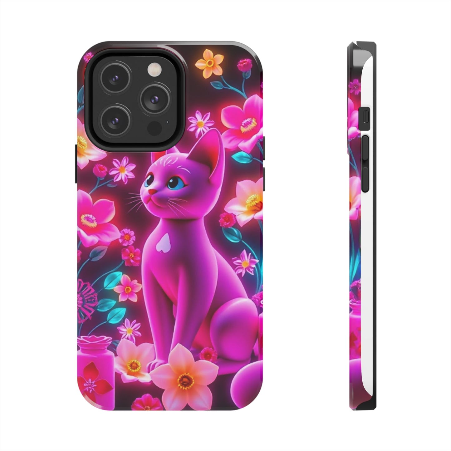 Kittens-n-Flowers Impact-Resistant Phone Case