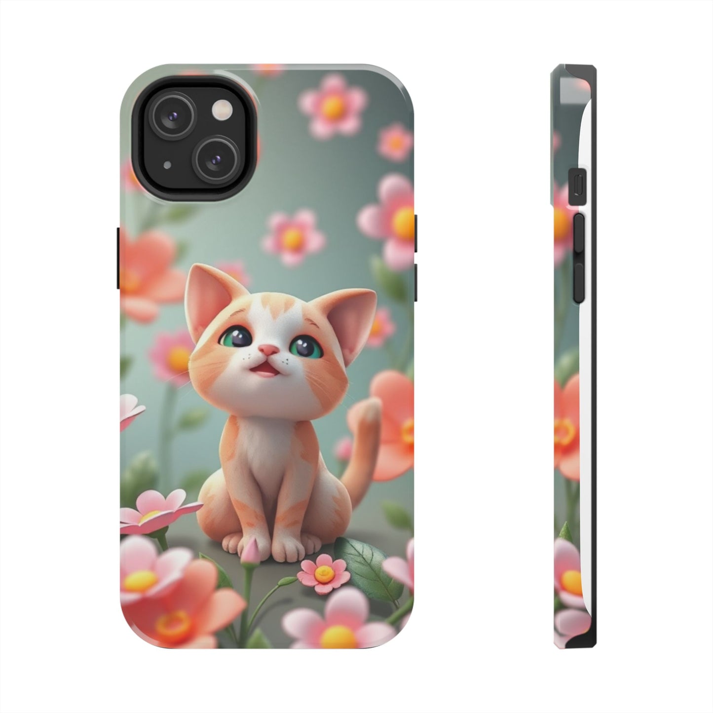 Kittens-n-Flowers Impact-Resistant Phone Case