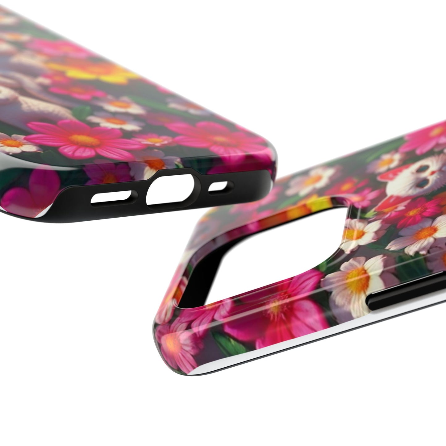 Kittens-n-Flowers Impact-Resistant Phone Case