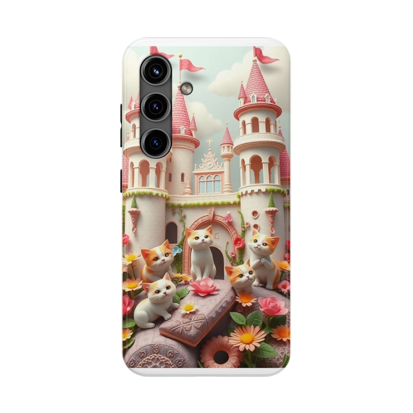 Kittens-n-Flowers Impact-Resistant Phone Case