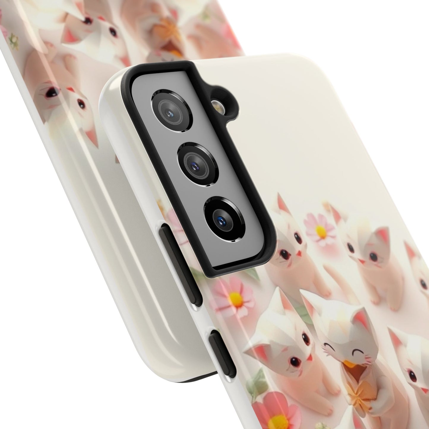 Kittens-n-Flowers Impact-Resistant Phone Case