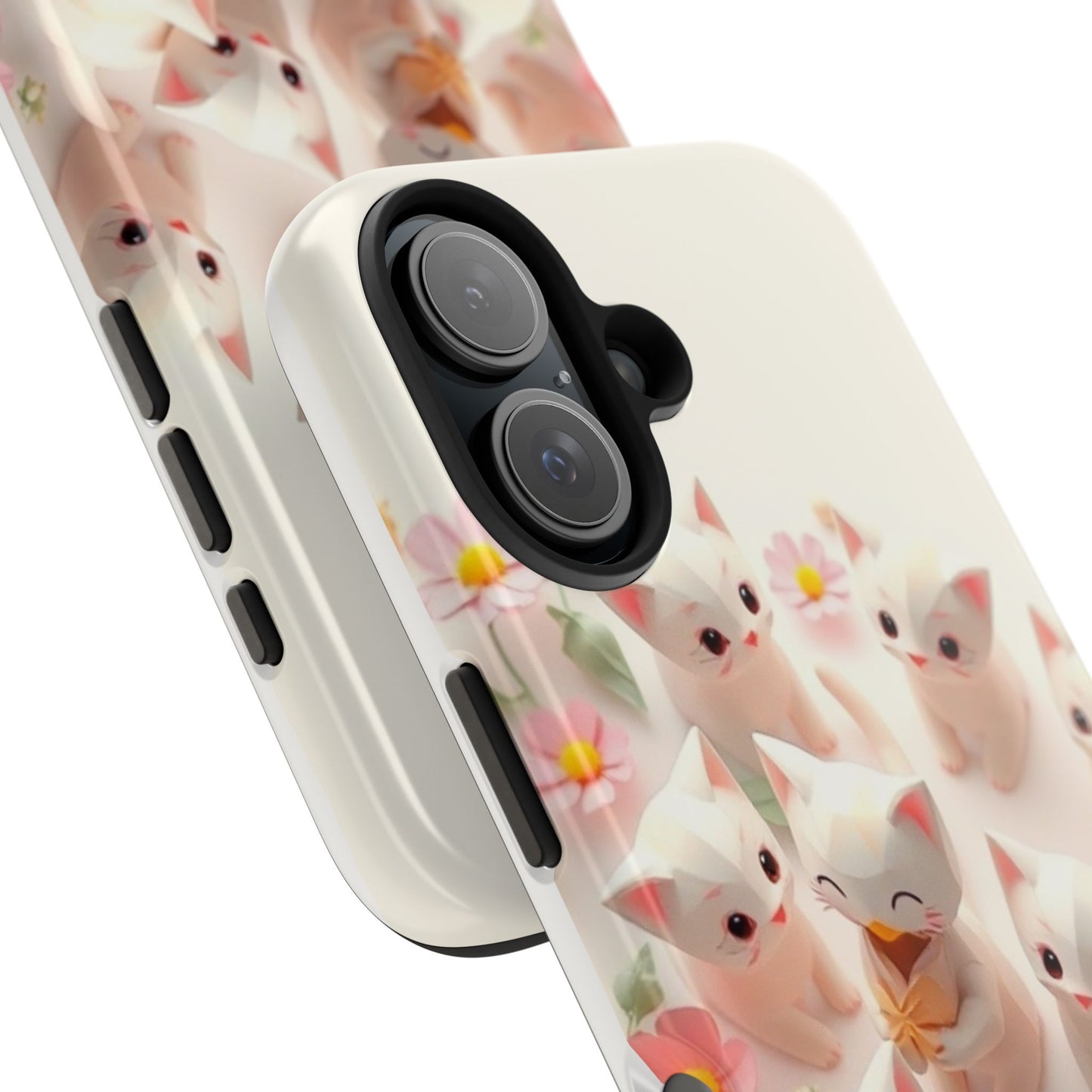 Kittens-n-Flowers Impact-Resistant Phone Case