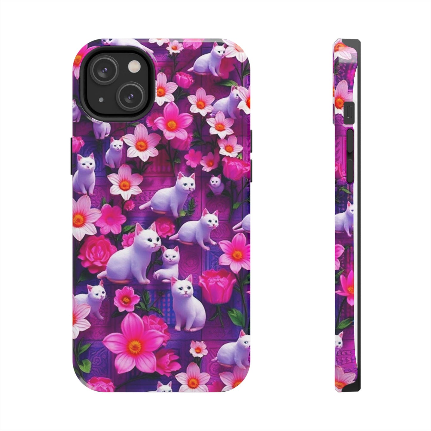 Kittens-n-Flowers Impact-Resistant Phone Case