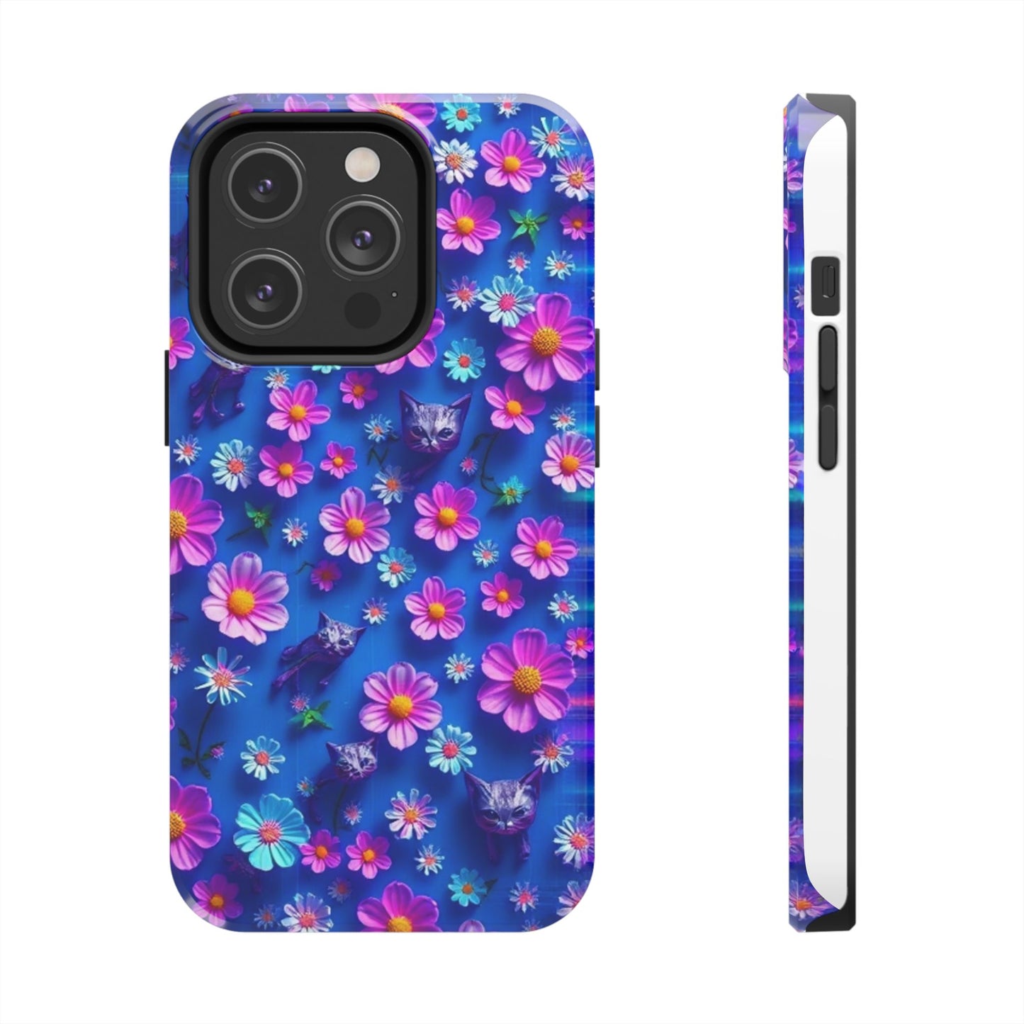 Kittens-n-Flowers Impact-Resistant Phone Case