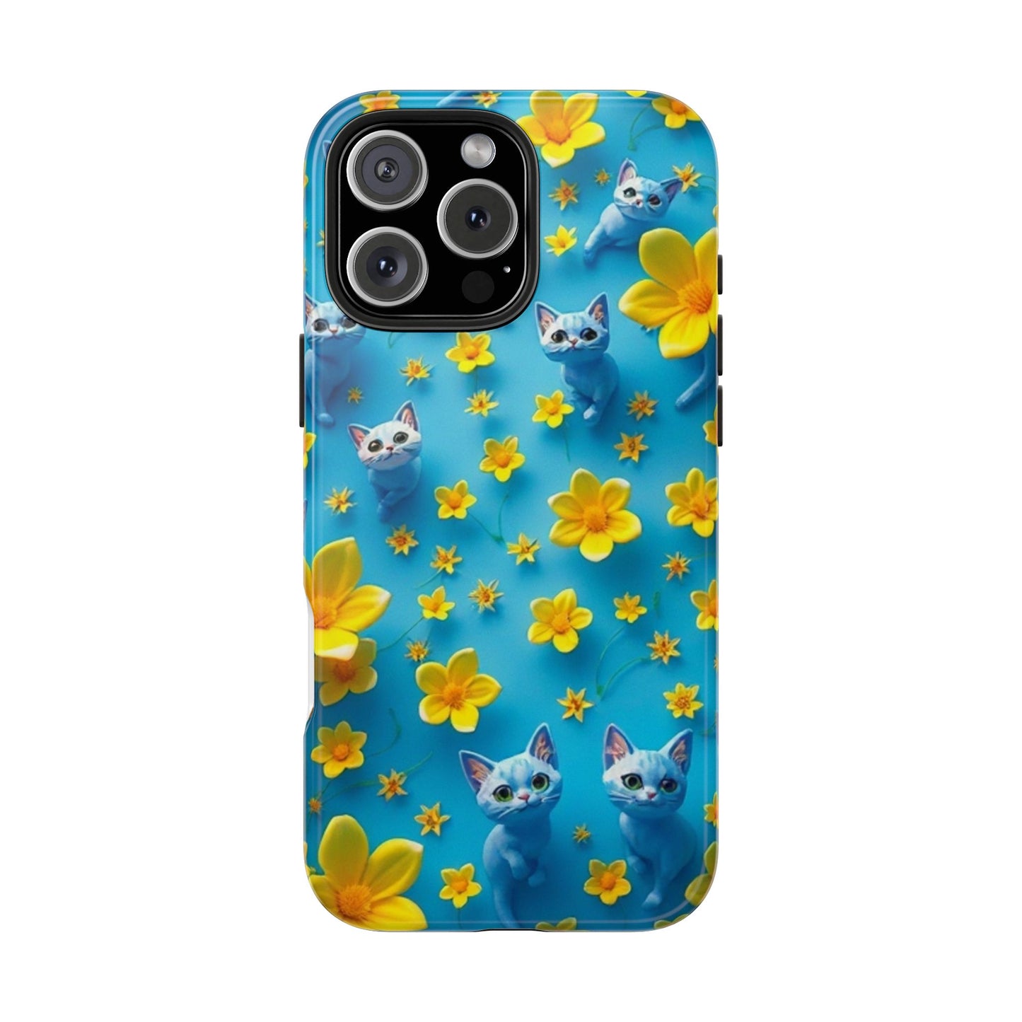 Kittens-n-Flowers Impact-Resistant Phone Case