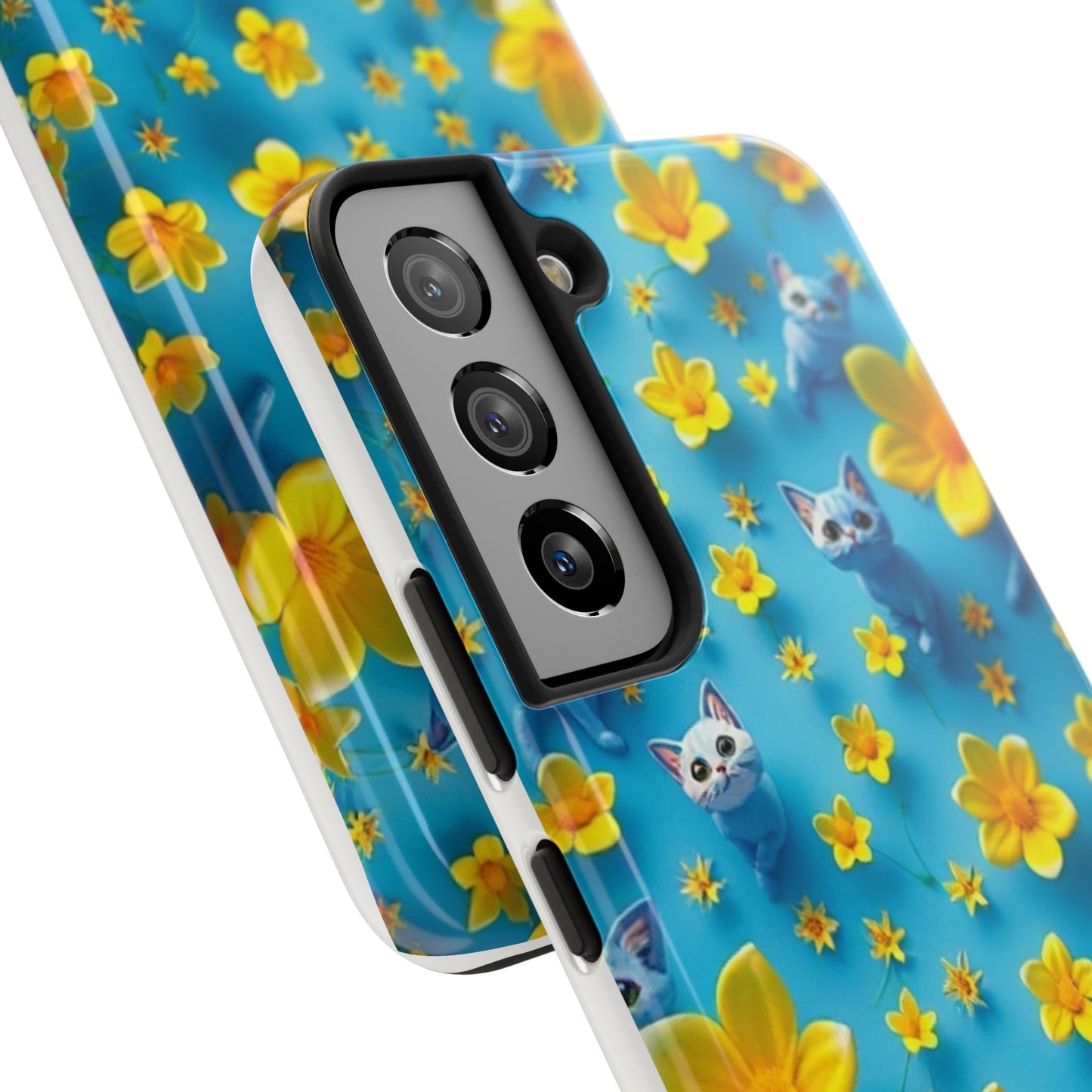 Kittens-n-Flowers Impact-Resistant Phone Case