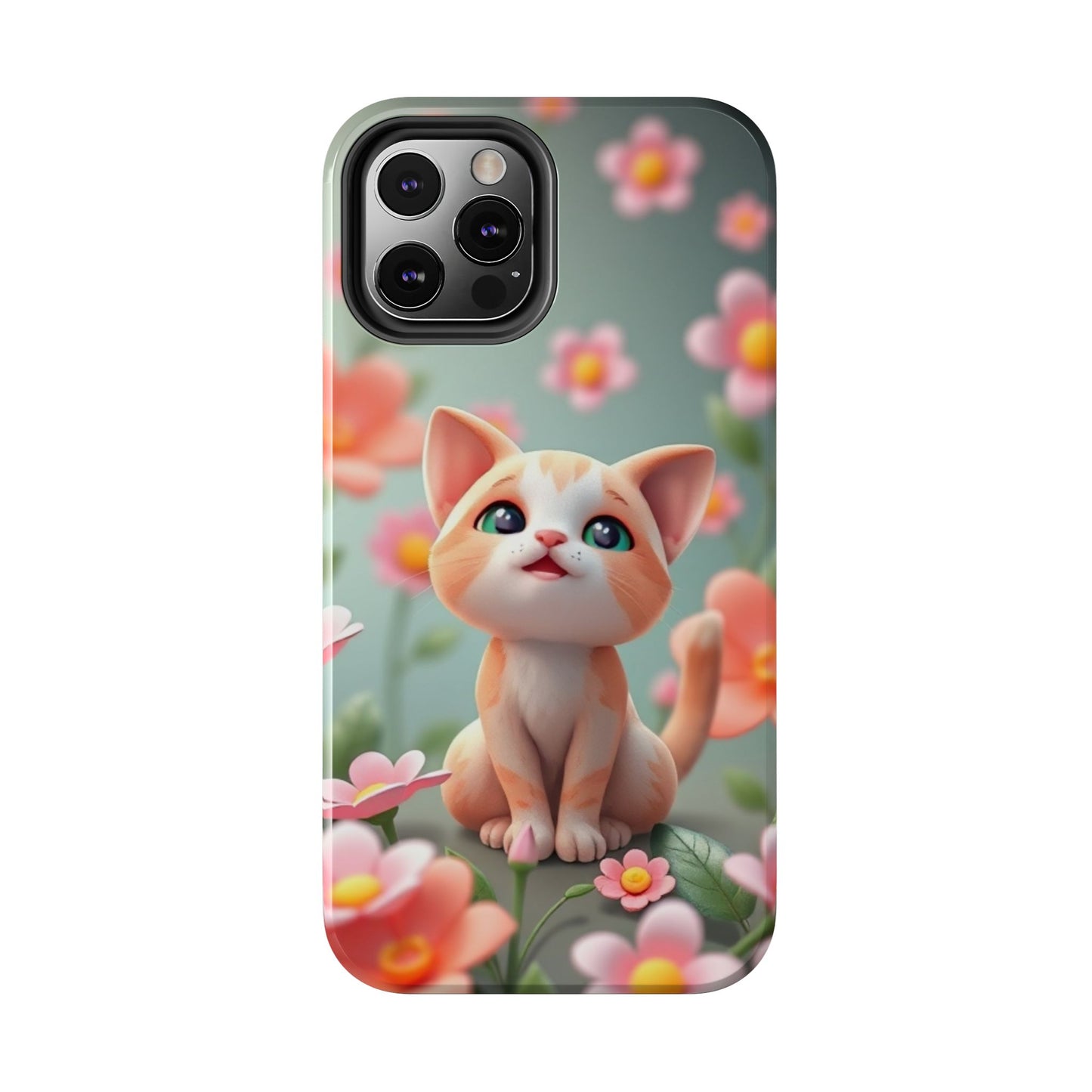 Kittens-n-Flowers Impact-Resistant Phone Case