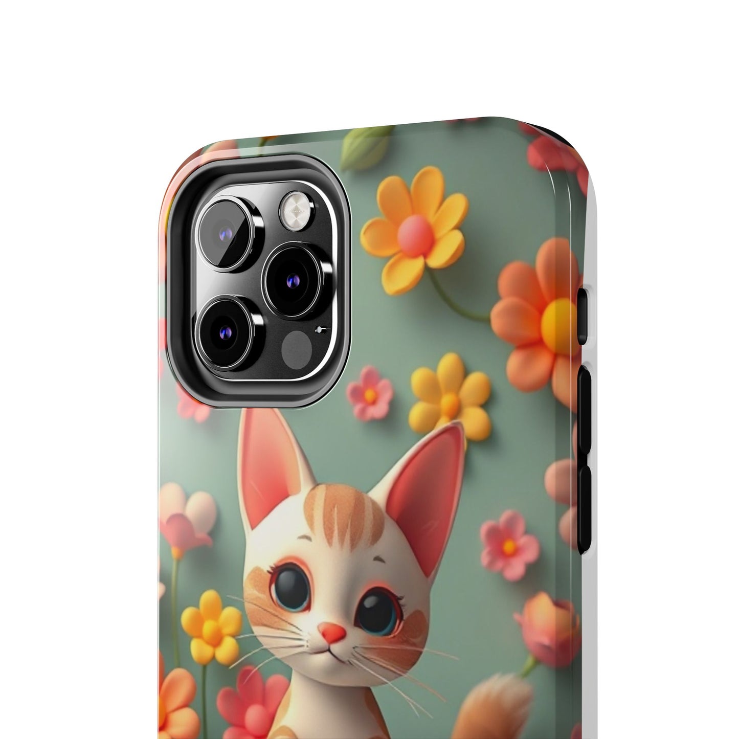 Kittens-n-Flowers Impact-Resistant Phone Case