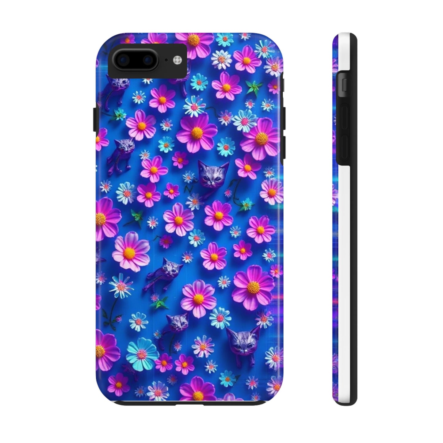 Kittens-n-Flowers Impact-Resistant Phone Case