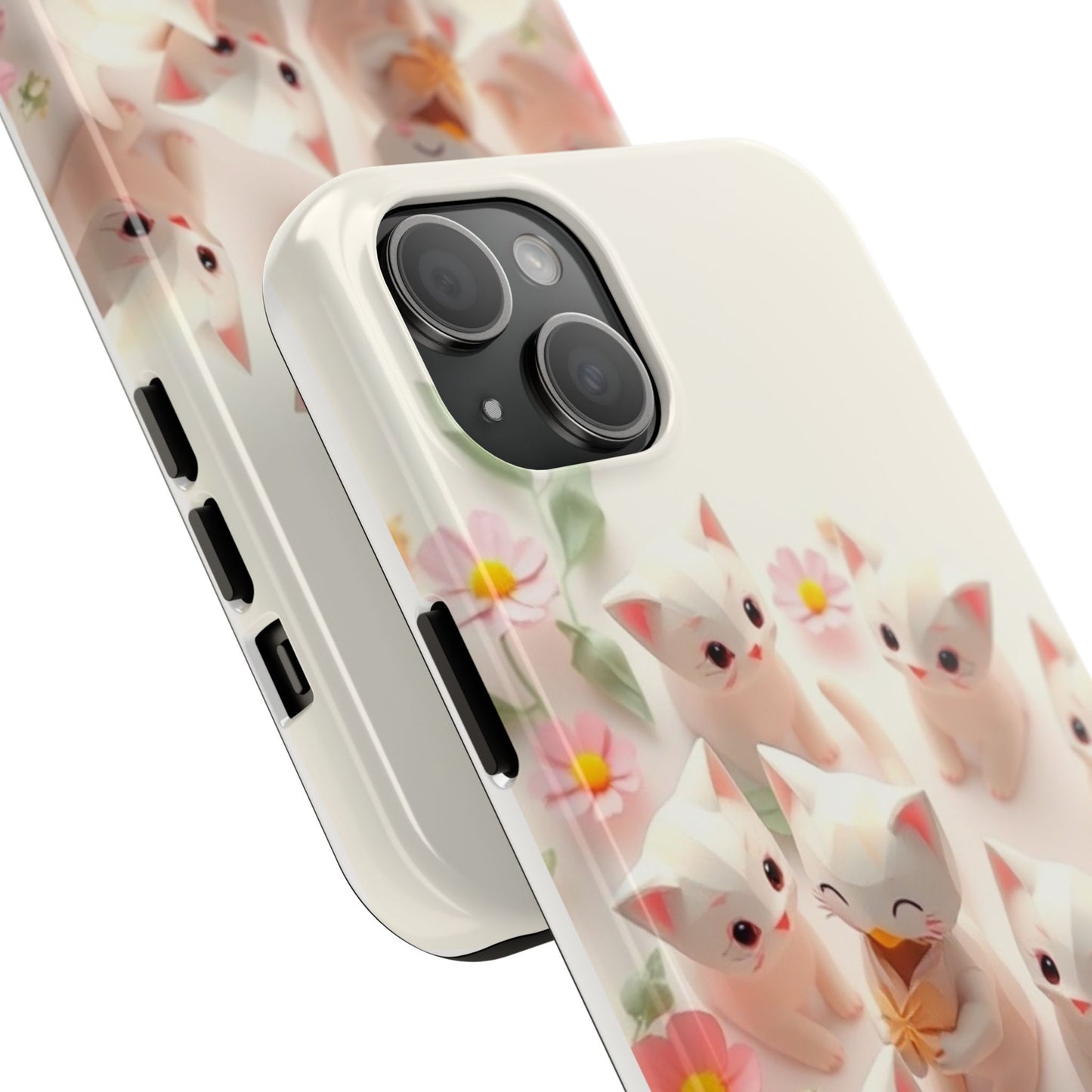 Kittens-n-Flowers Impact-Resistant Phone Case