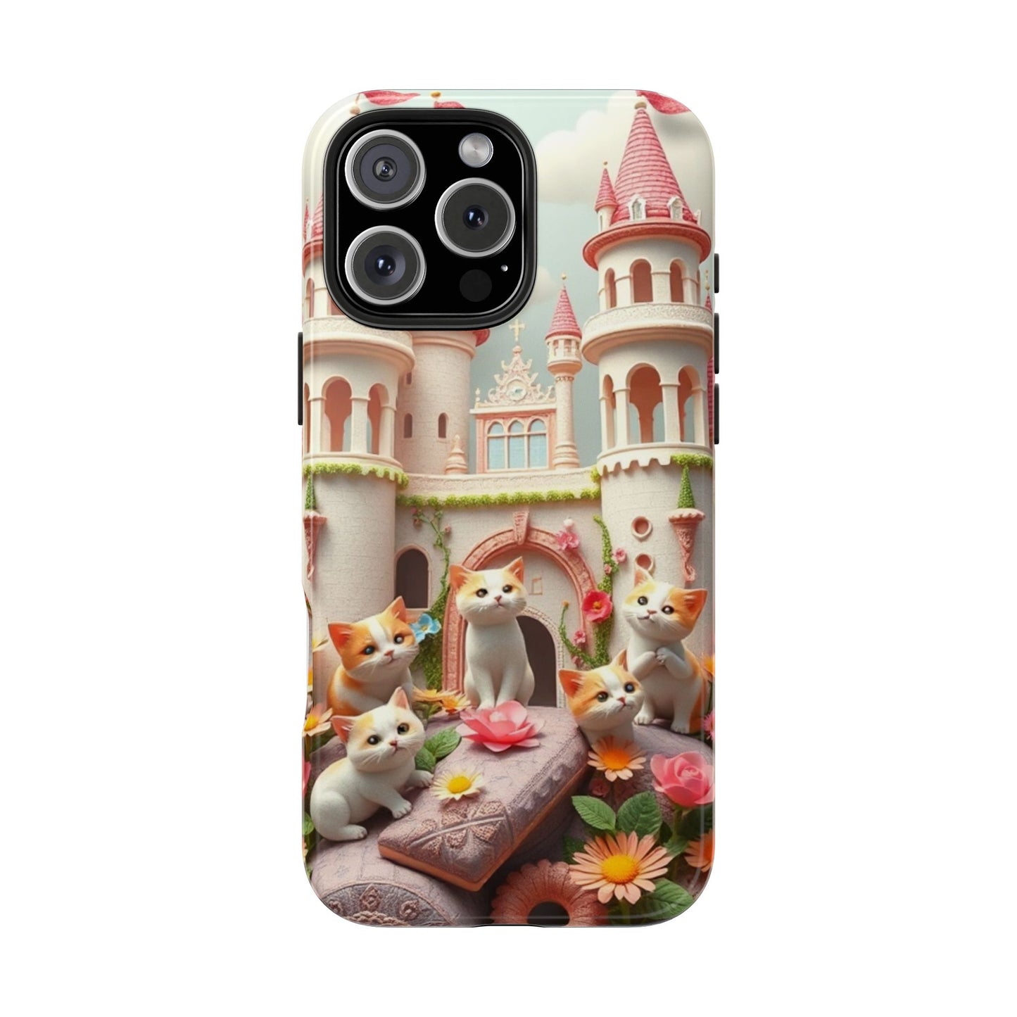 Kittens-n-Flowers Impact-Resistant Phone Case