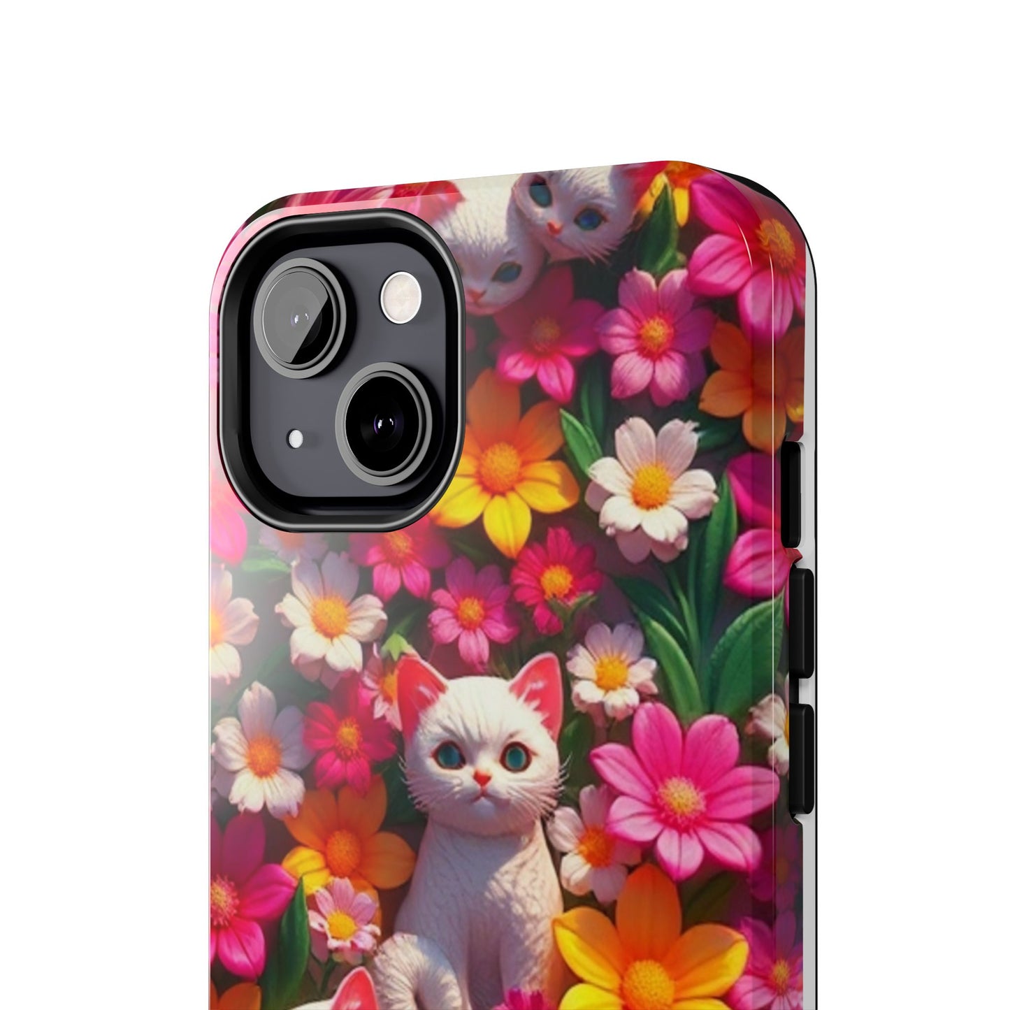 Kittens-n-Flowers Impact-Resistant Phone Case