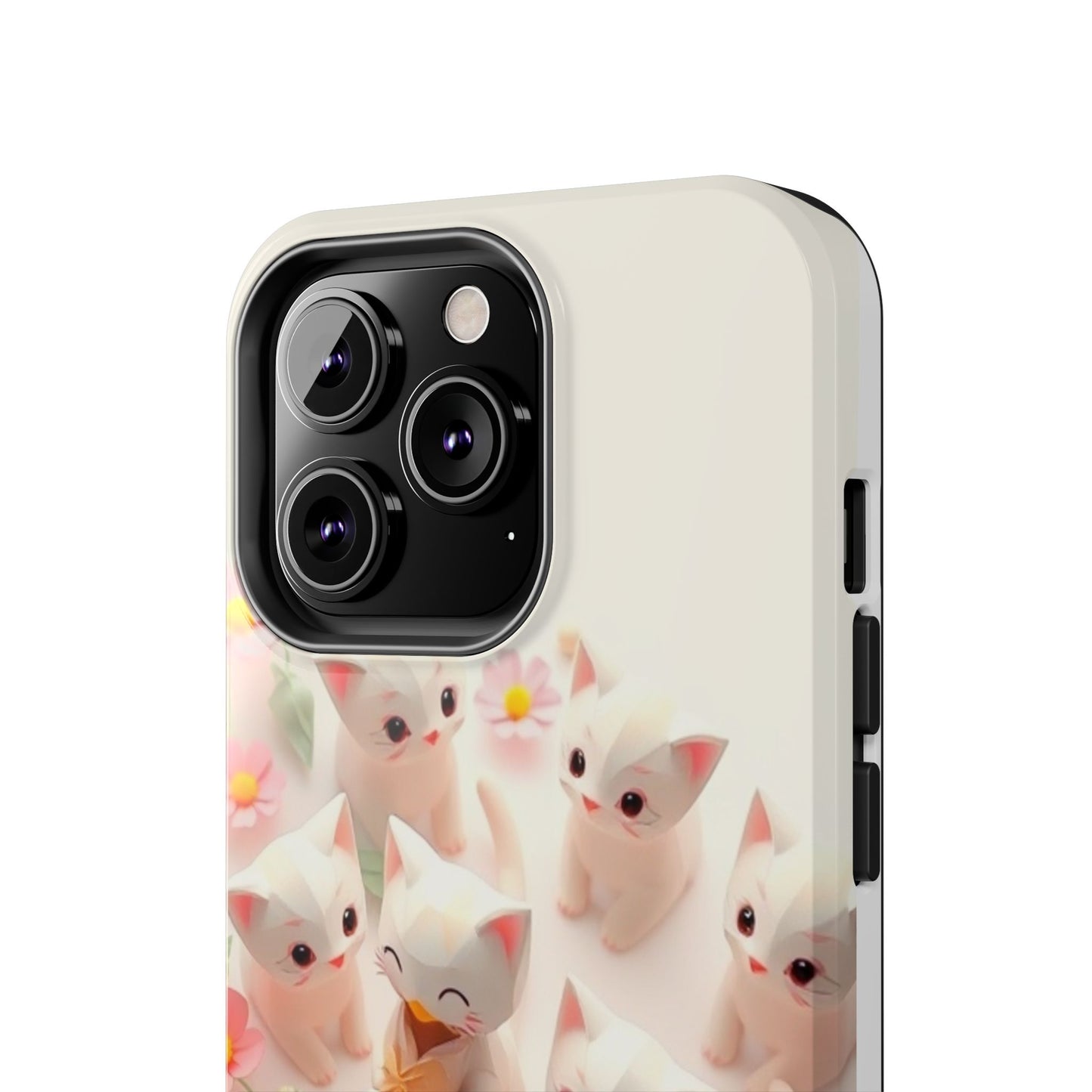 Kittens-n-Flowers Impact-Resistant Phone Case