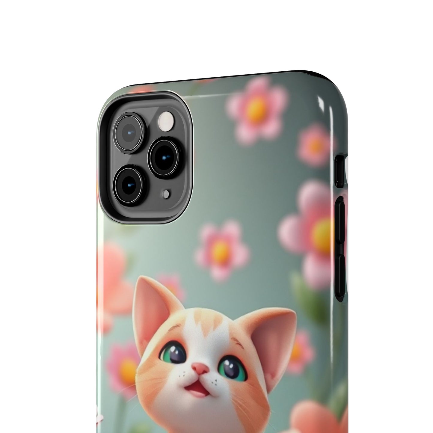 Kittens-n-Flowers Impact-Resistant Phone Case