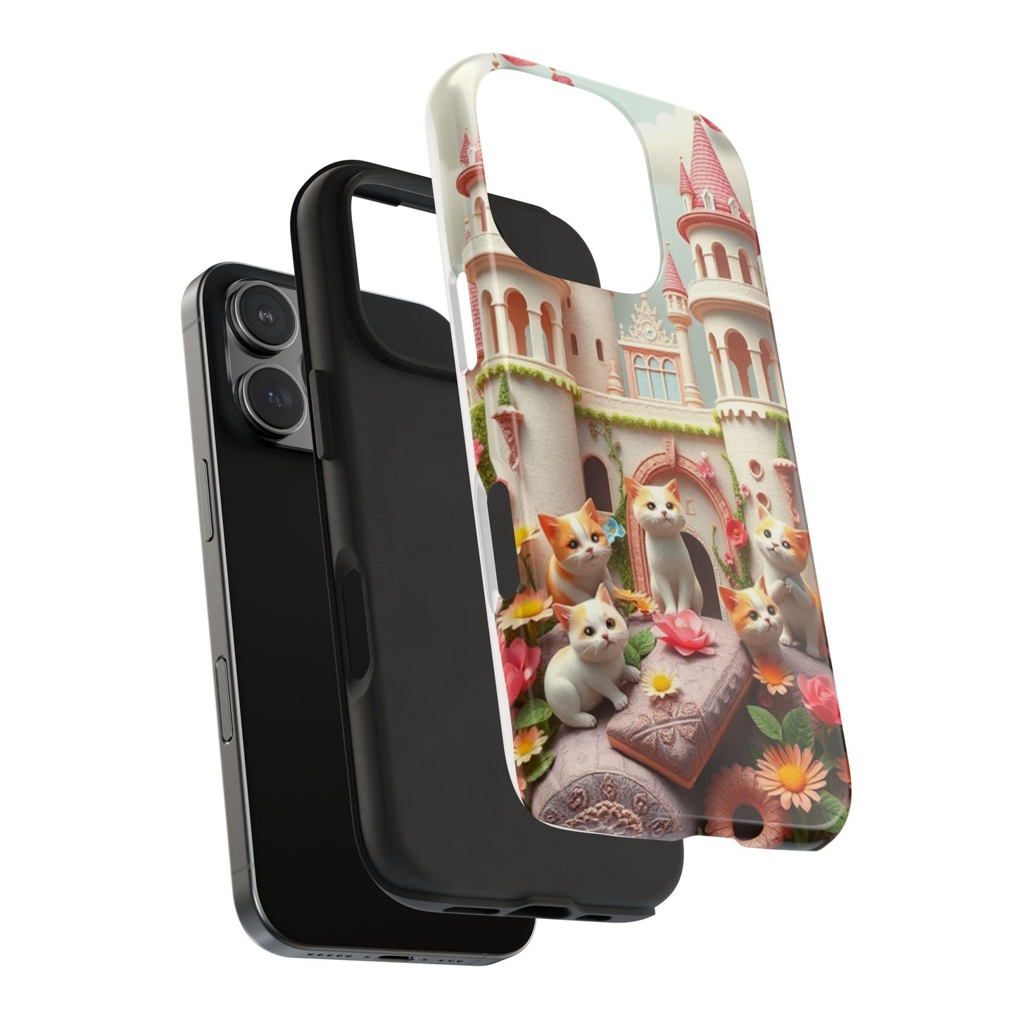 Kittens-n-Flowers Impact-Resistant Phone Case