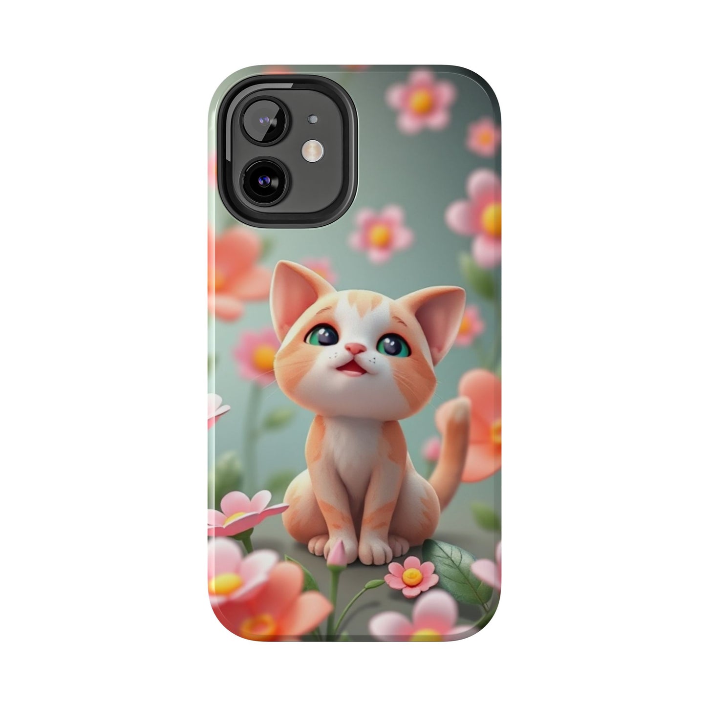 Kittens-n-Flowers Impact-Resistant Phone Case