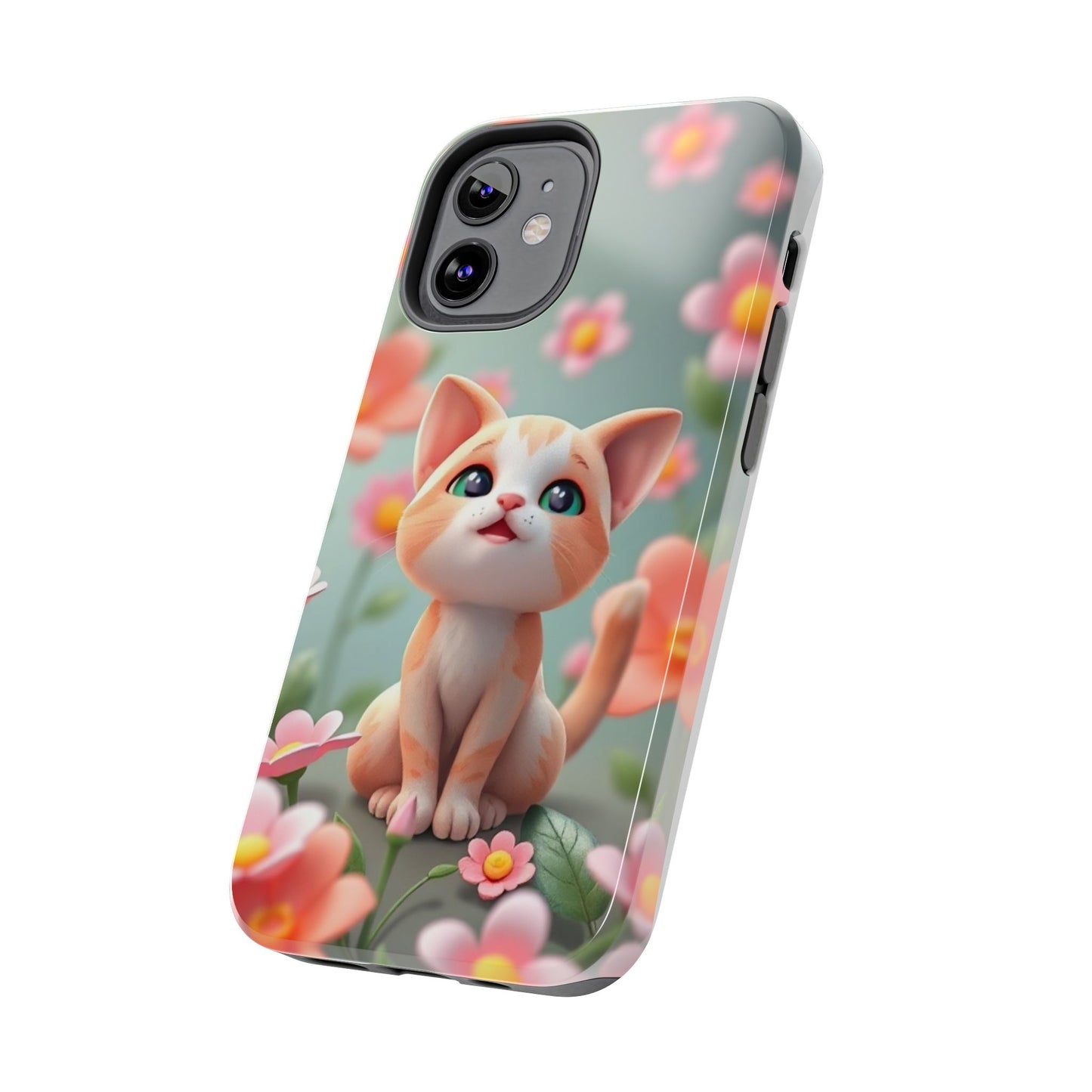 Kittens-n-Flowers Impact-Resistant Phone Case