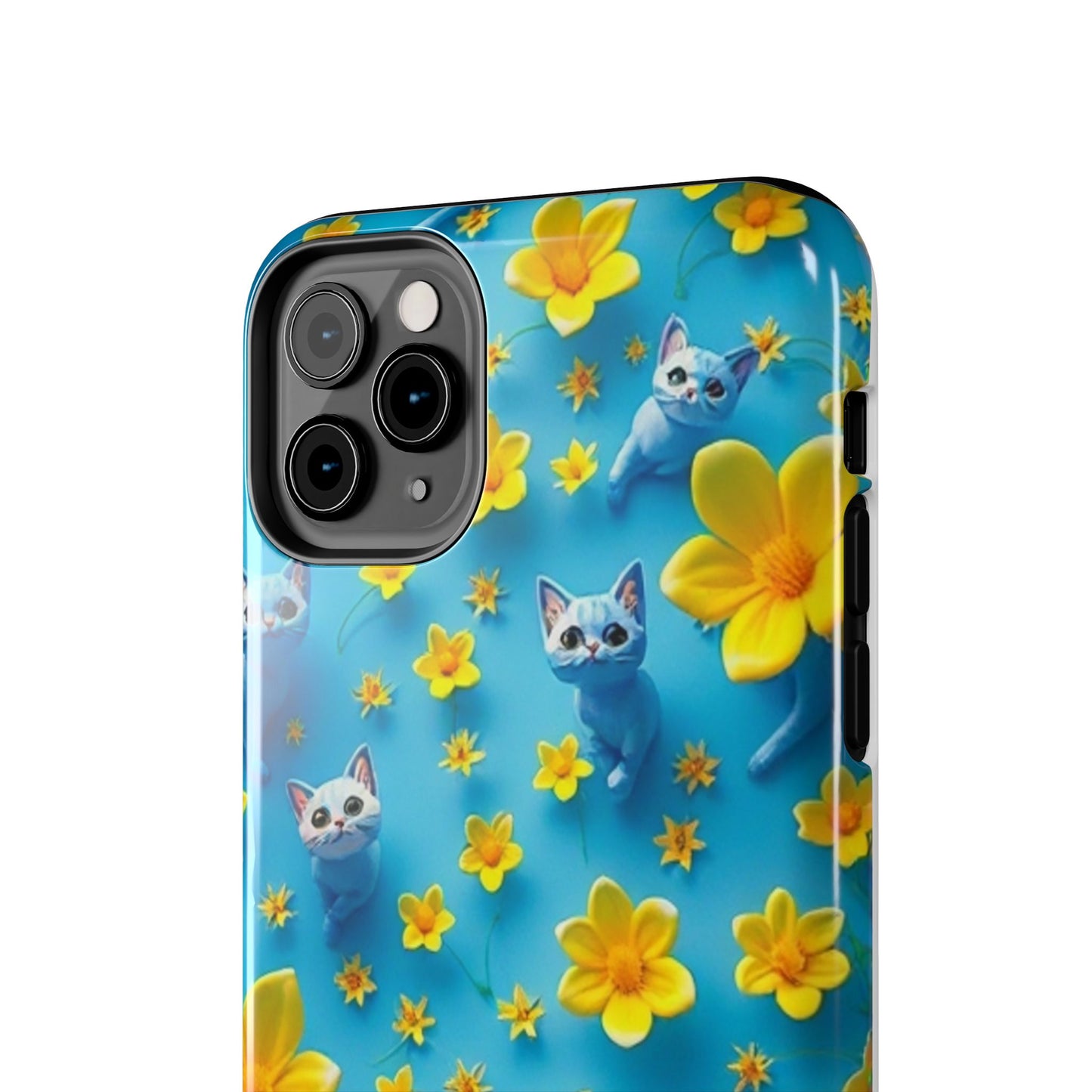 Kittens-n-Flowers Impact-Resistant Phone Case