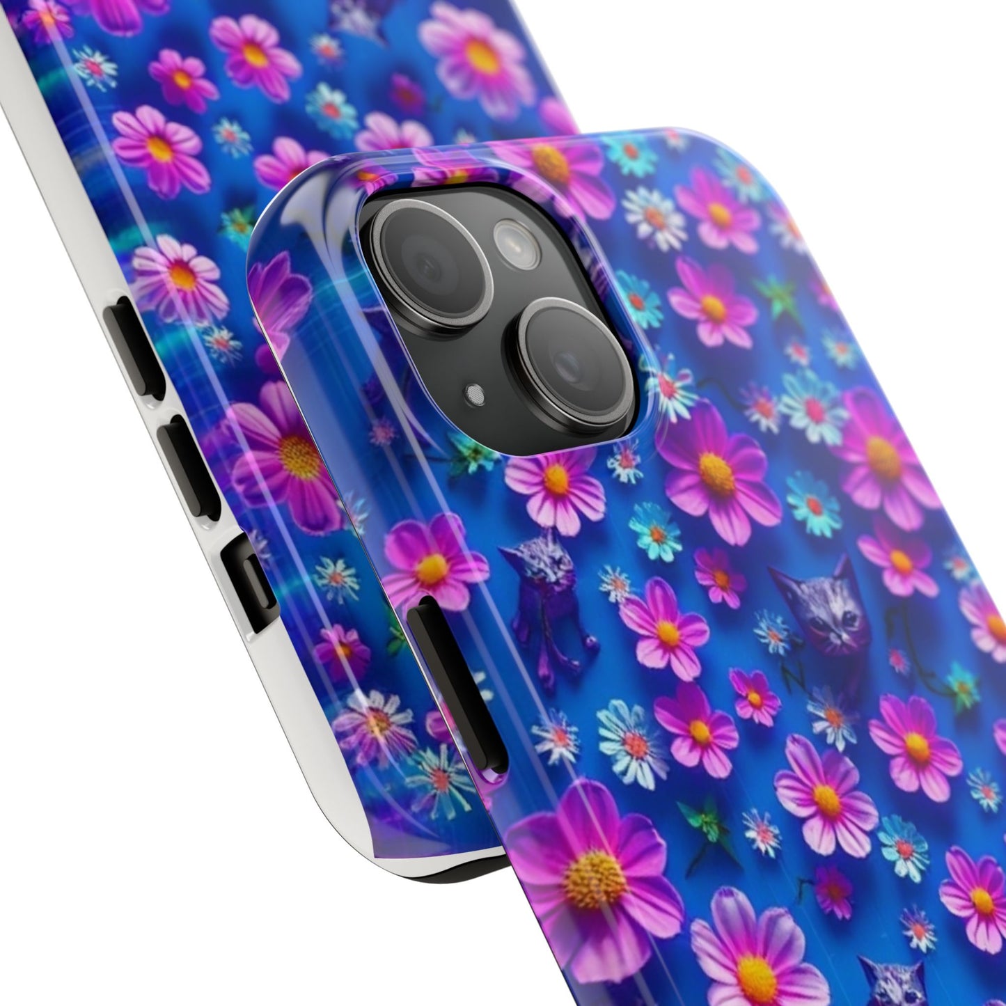 Kittens-n-Flowers Impact-Resistant Phone Case