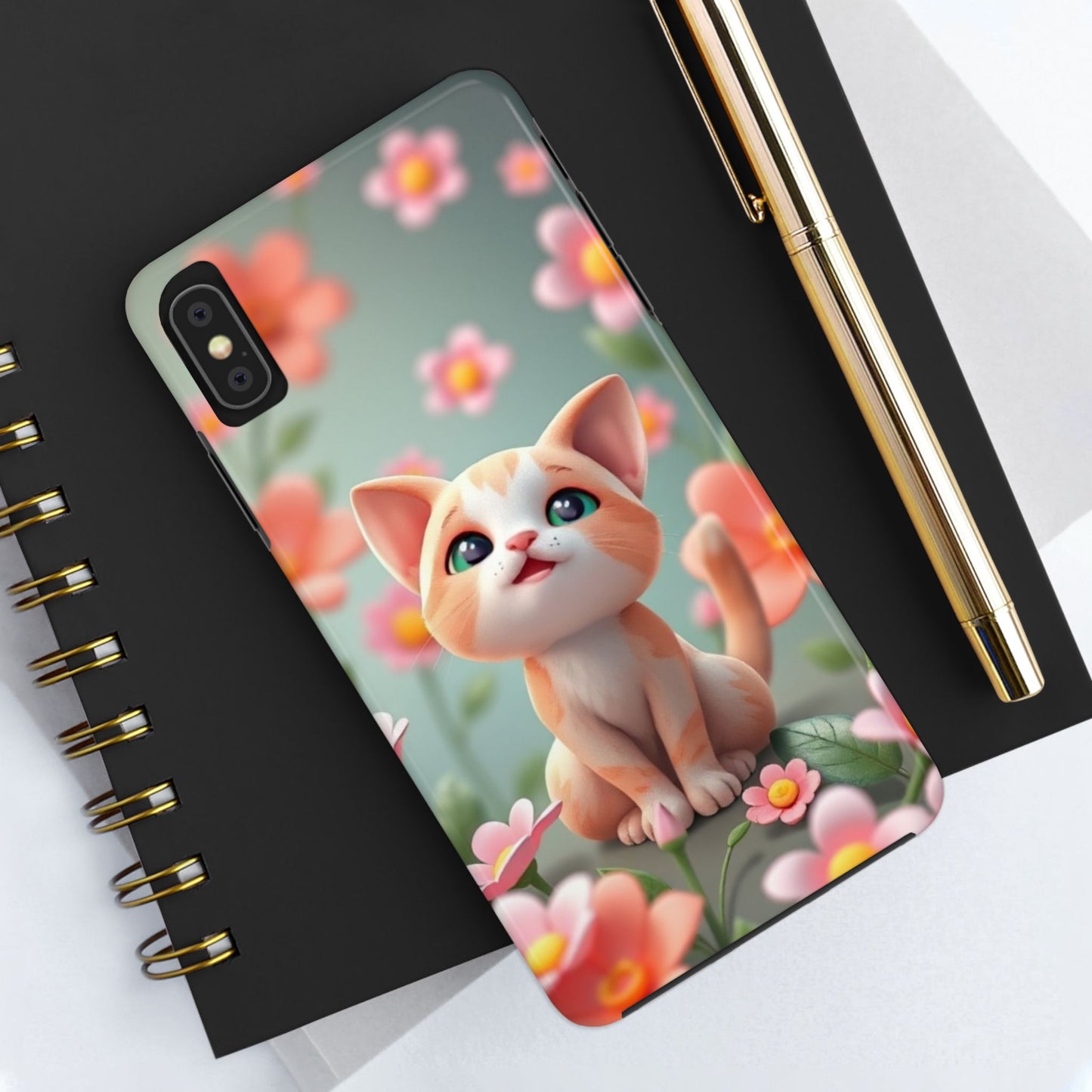 Kittens-n-Flowers Impact-Resistant Phone Case