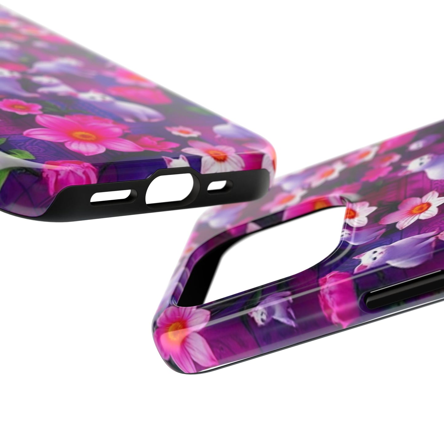 Kittens-n-Flowers Impact-Resistant Phone Case