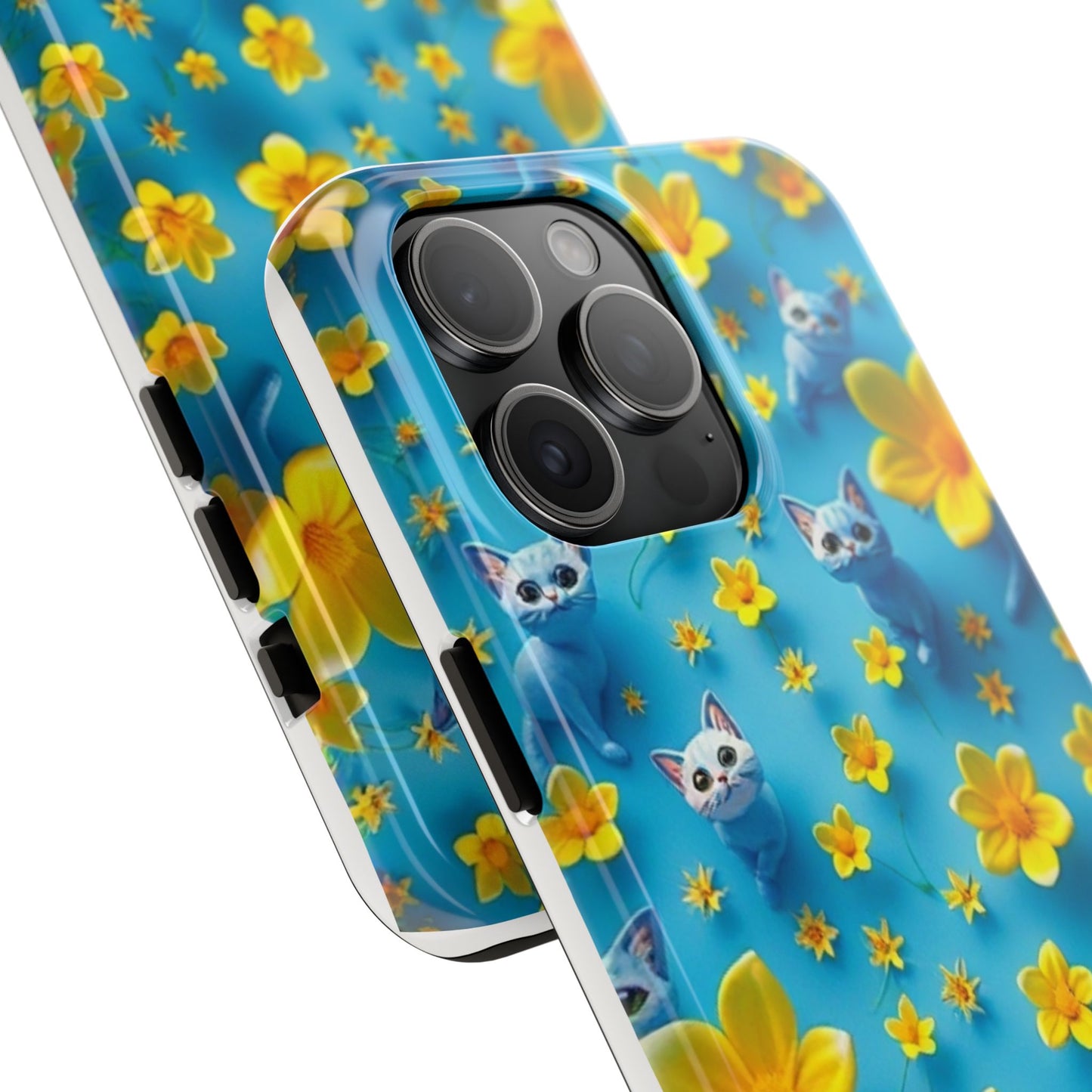 Kittens-n-Flowers Impact-Resistant Phone Case