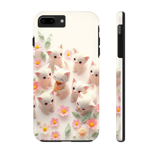 Kittens-n-Flowers Impact-Resistant Phone Case