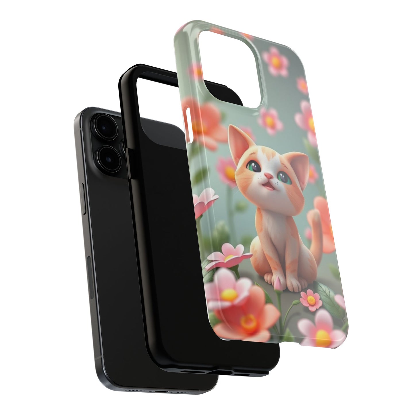 Kittens-n-Flowers Impact-Resistant Phone Case