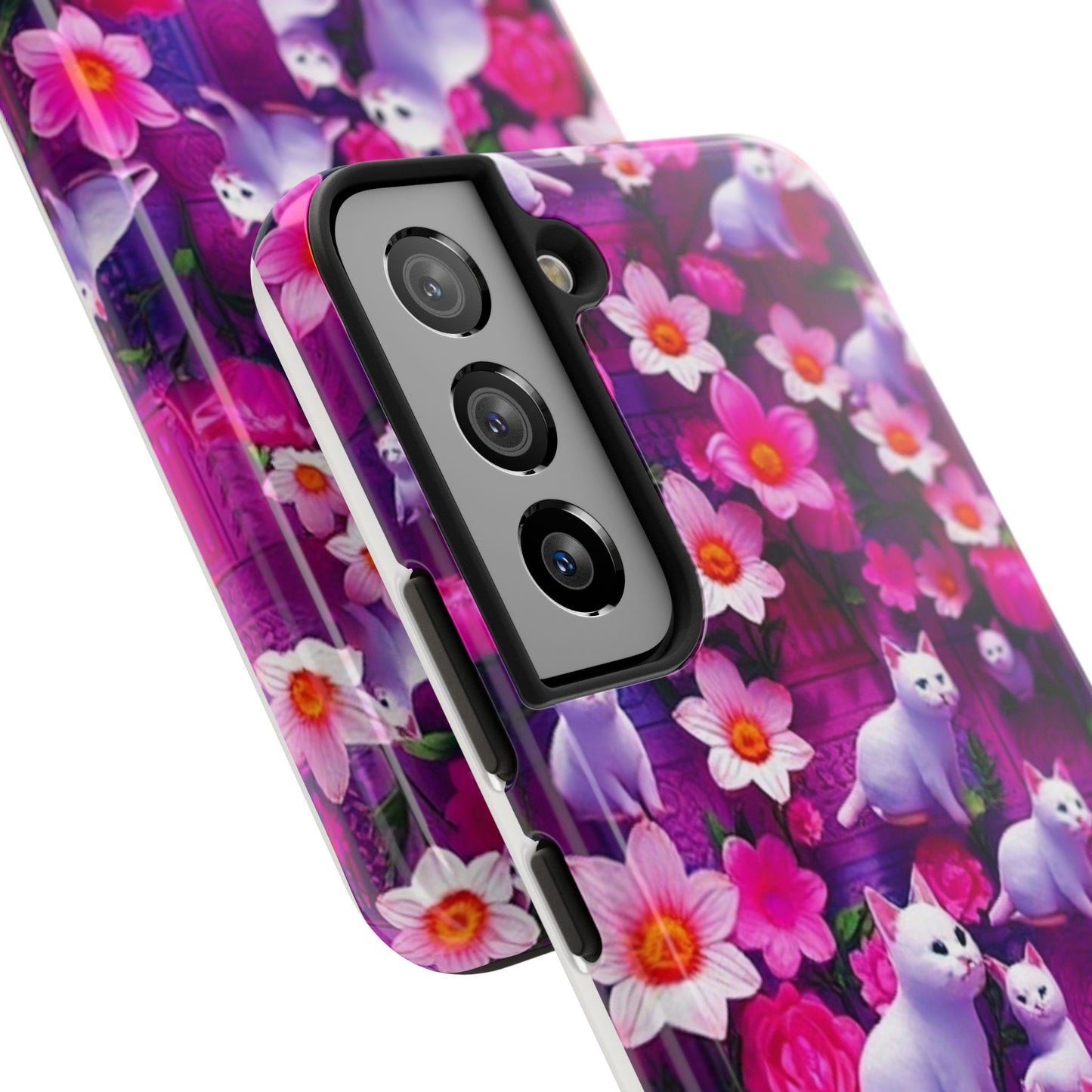 Kittens-n-Flowers Impact-Resistant Phone Case