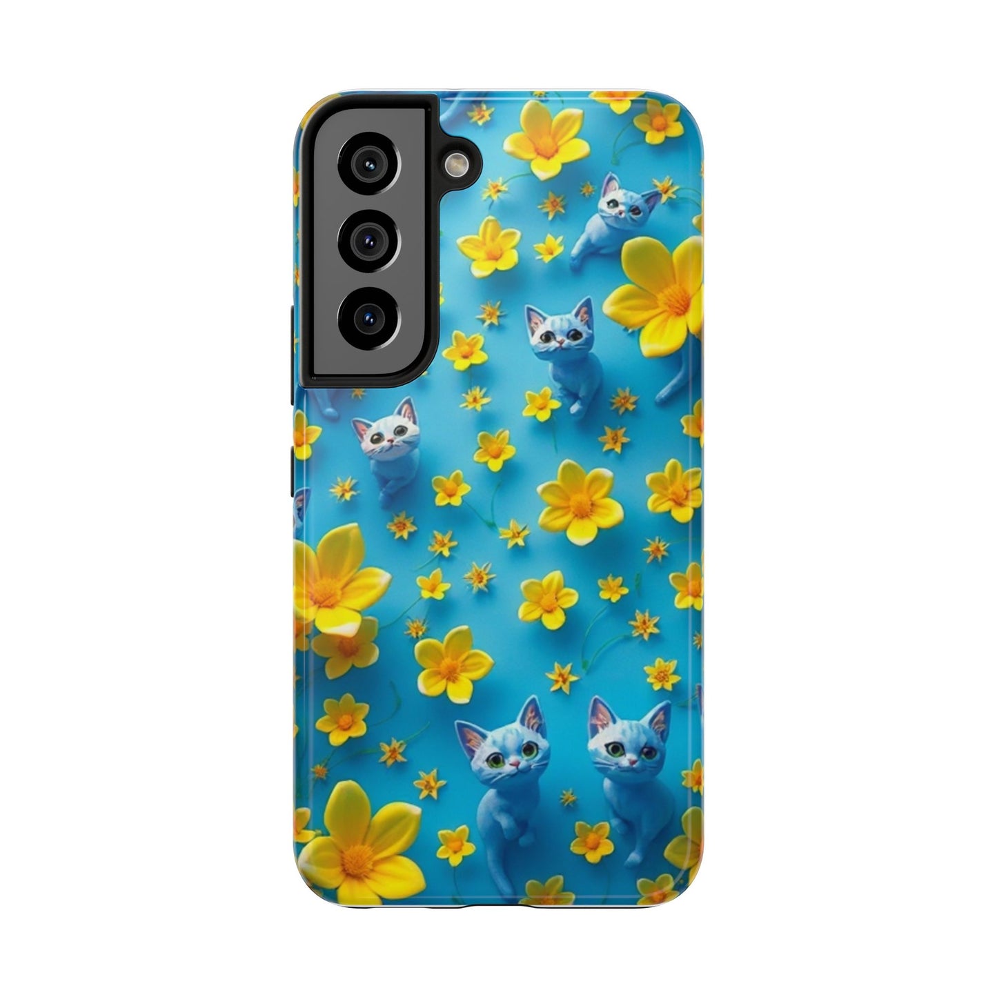 Kittens-n-Flowers Impact-Resistant Phone Case