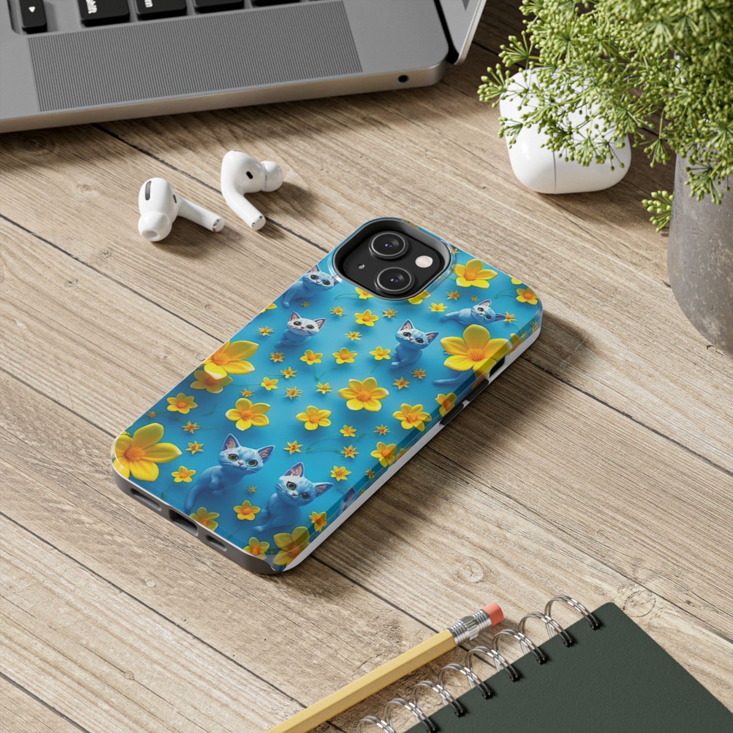 Kittens-n-Flowers Impact-Resistant Phone Case