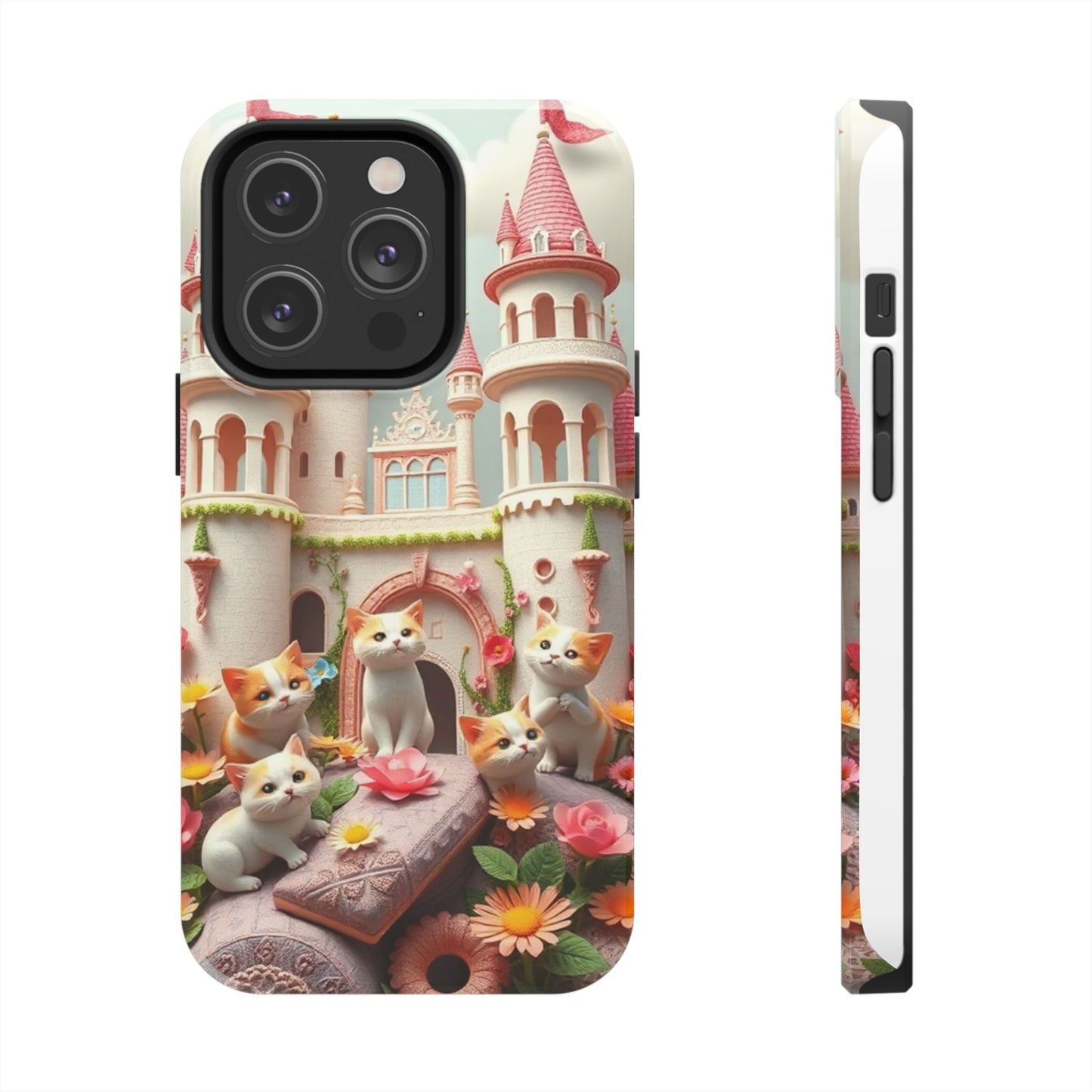 Kittens-n-Flowers Impact-Resistant Phone Case