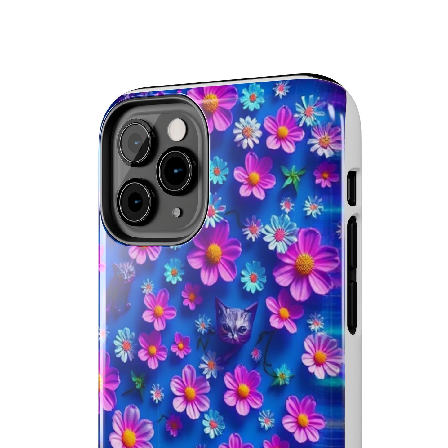 Kittens-n-Flowers Impact-Resistant Phone Case