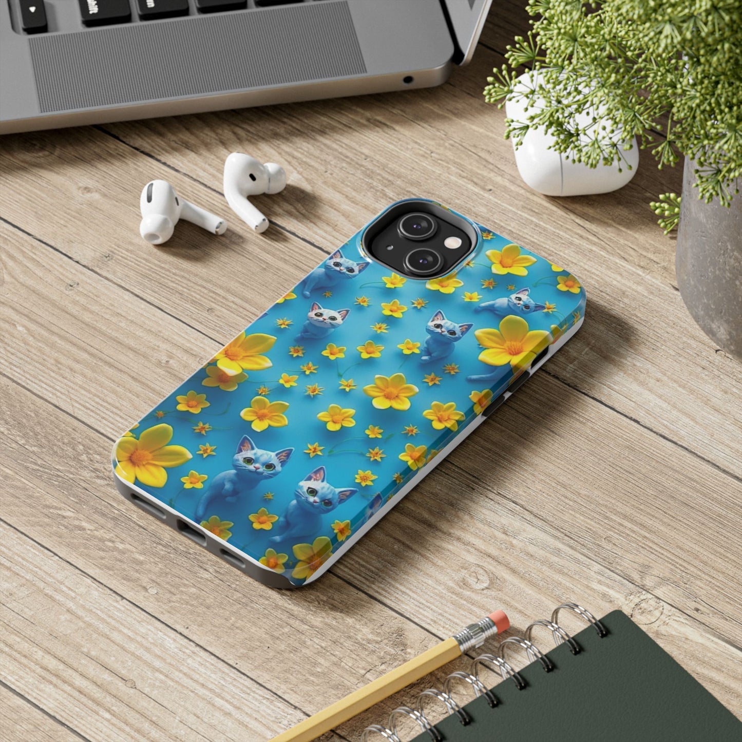 Kittens-n-Flowers Impact-Resistant Phone Case