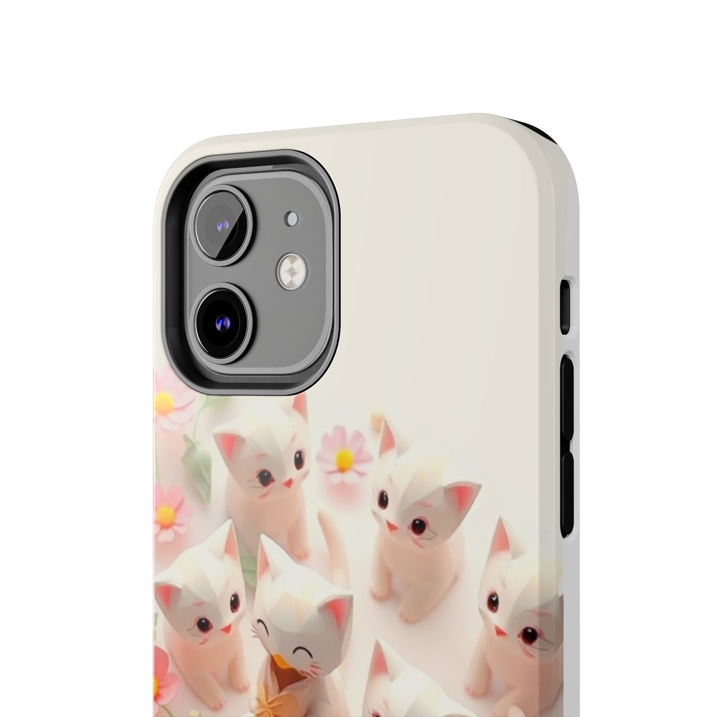 Kittens-n-Flowers Impact-Resistant Phone Case