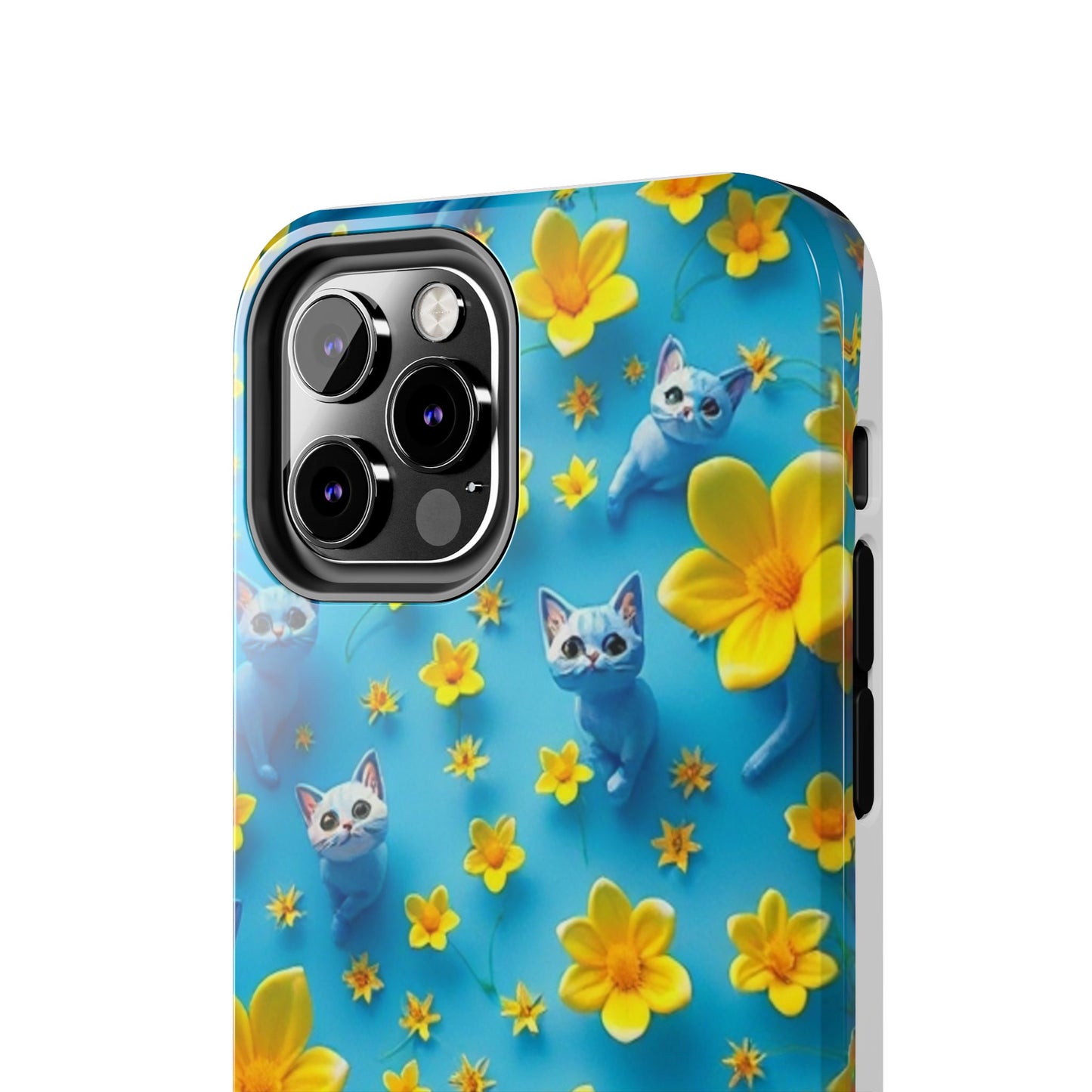 Kittens-n-Flowers Impact-Resistant Phone Case