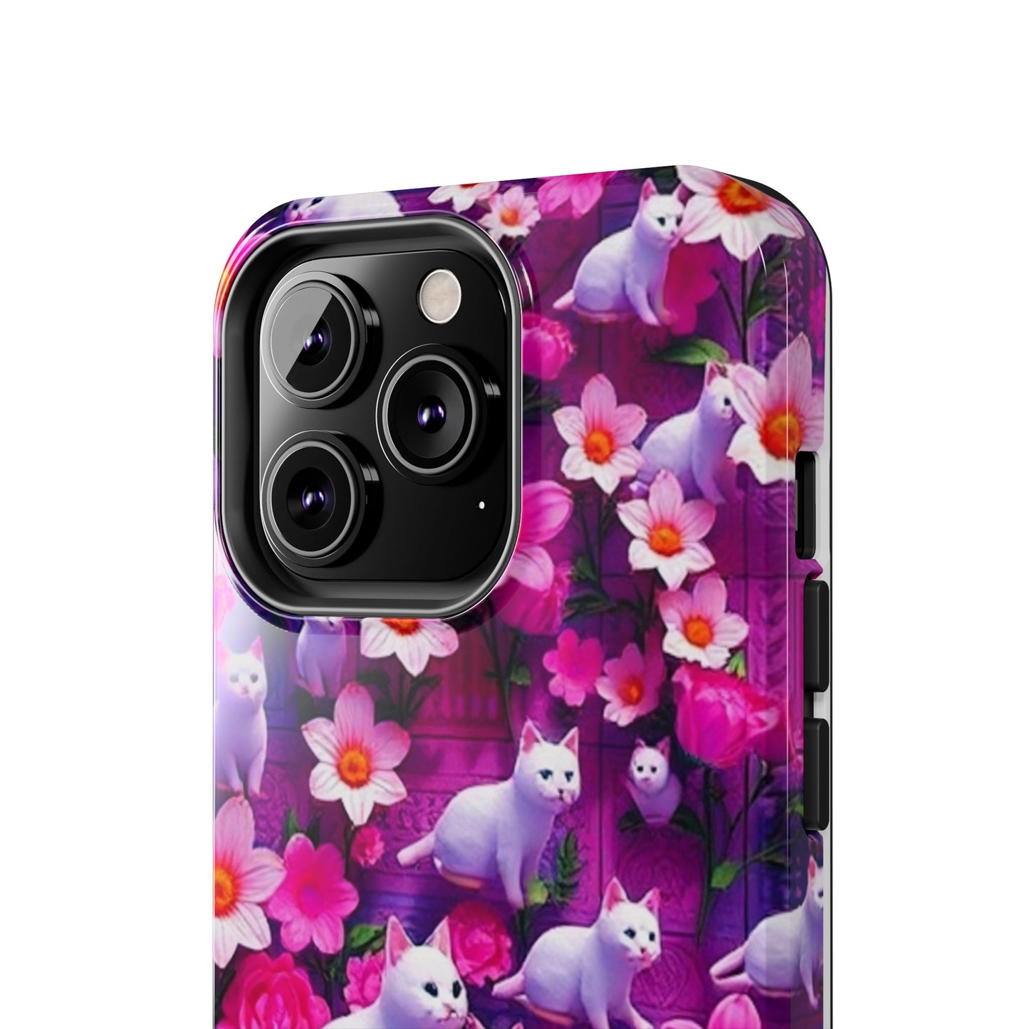 Kittens-n-Flowers Impact-Resistant Phone Case