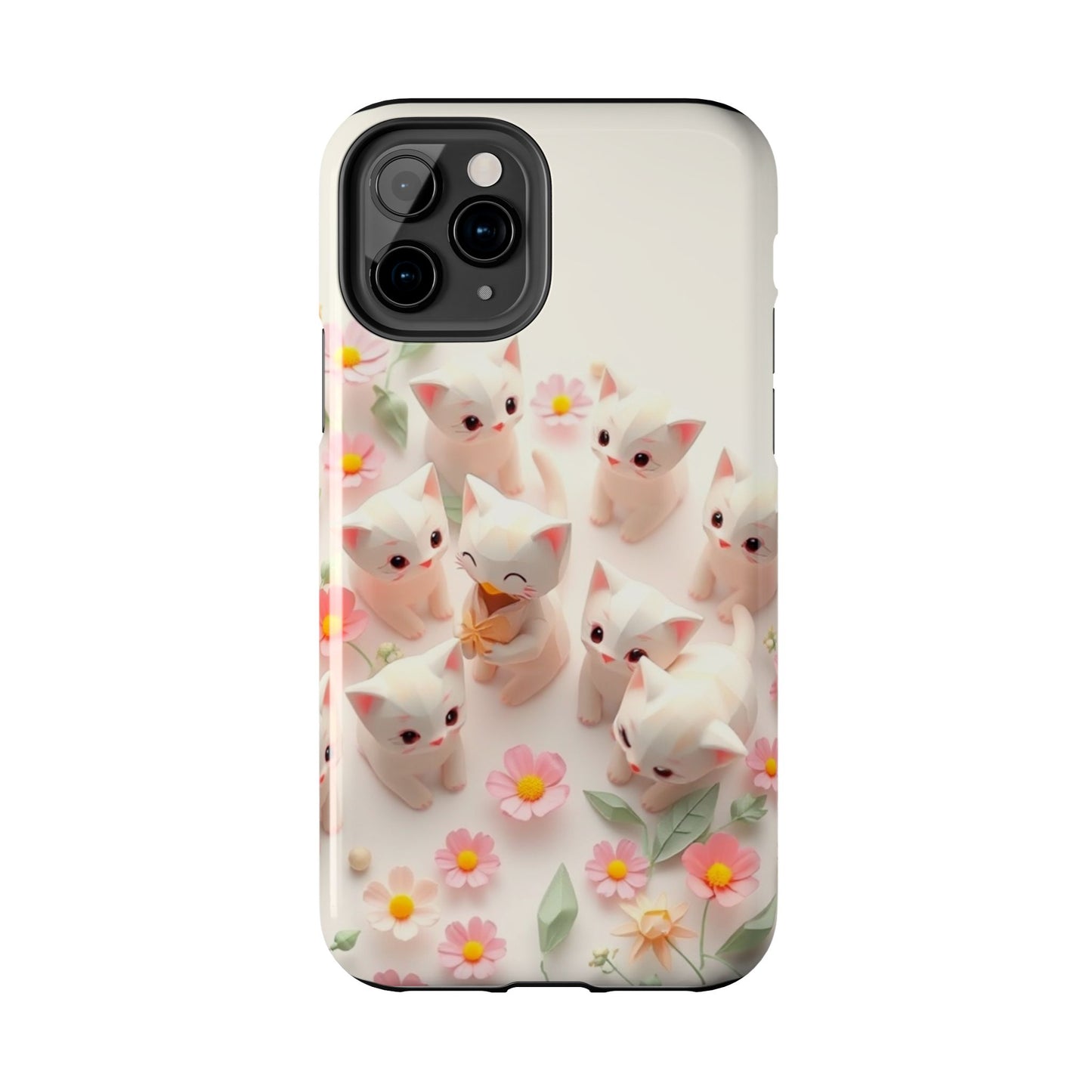 Kittens-n-Flowers Impact-Resistant Phone Case